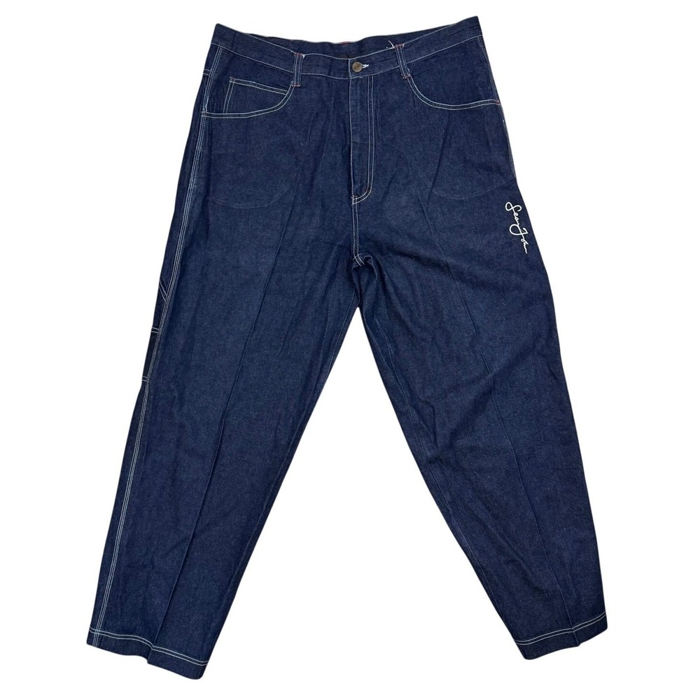 Sean John 40X32 Baggy Carpenter Jeans Dark Wide Leg Denim Logo Y2K Hiphop Grunge